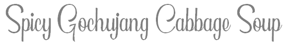 Spicy Gochujang Cabbage Soup